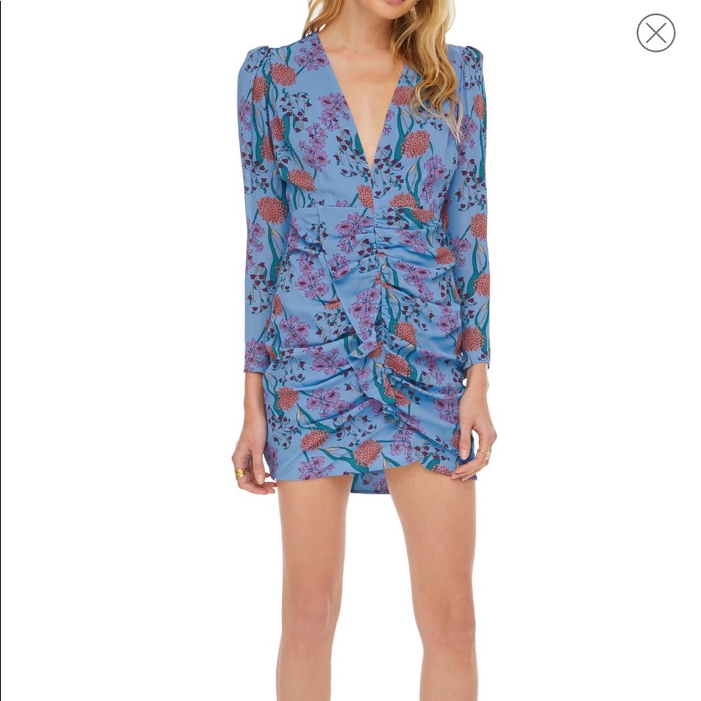 Astr the label vignette blue floral dress
